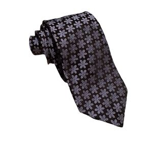 Ted Baker London Tie Navy & Purple Floral Silk  59” x 3.5”